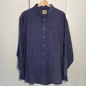 L.L. Bean fine corduroy Men's Navy Button Down Shirt XL